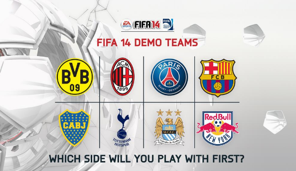 FIFA 14 demo teams