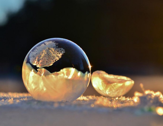 What do bubbles look like at 15 degrees below freezing?