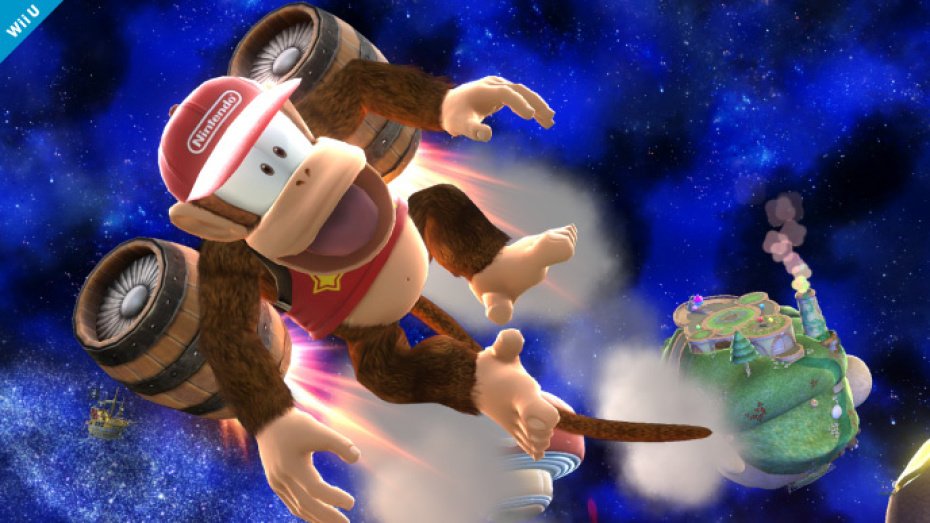 Diddy Kong joins the fight in Super Smash Bros.