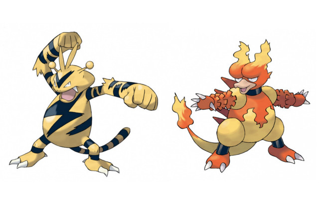 Electrabuzz and Magmar on their way to Pokémon X & Y