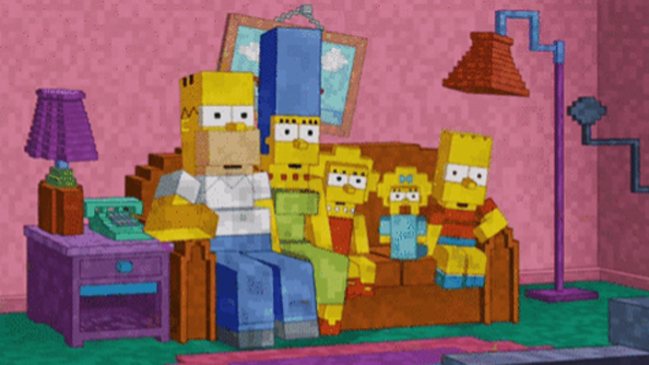 The Simpsons does Minecraft for couch gag