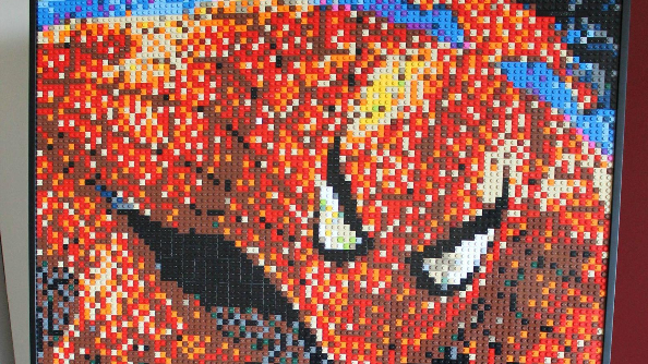 Amazing LEGO Spider-Man mosaic