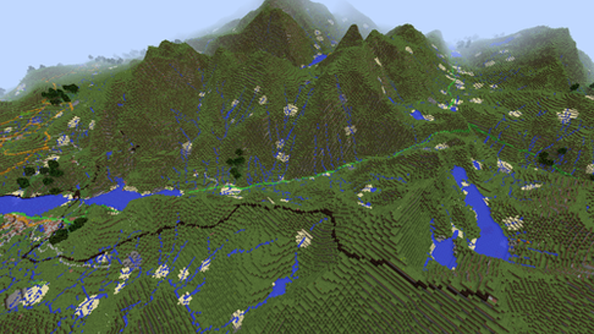 New Minecraft Ordnance Survey map has roads and railways