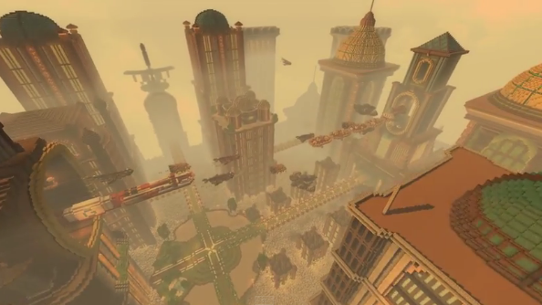 The world of Ratchet and Clank inside Minecraft